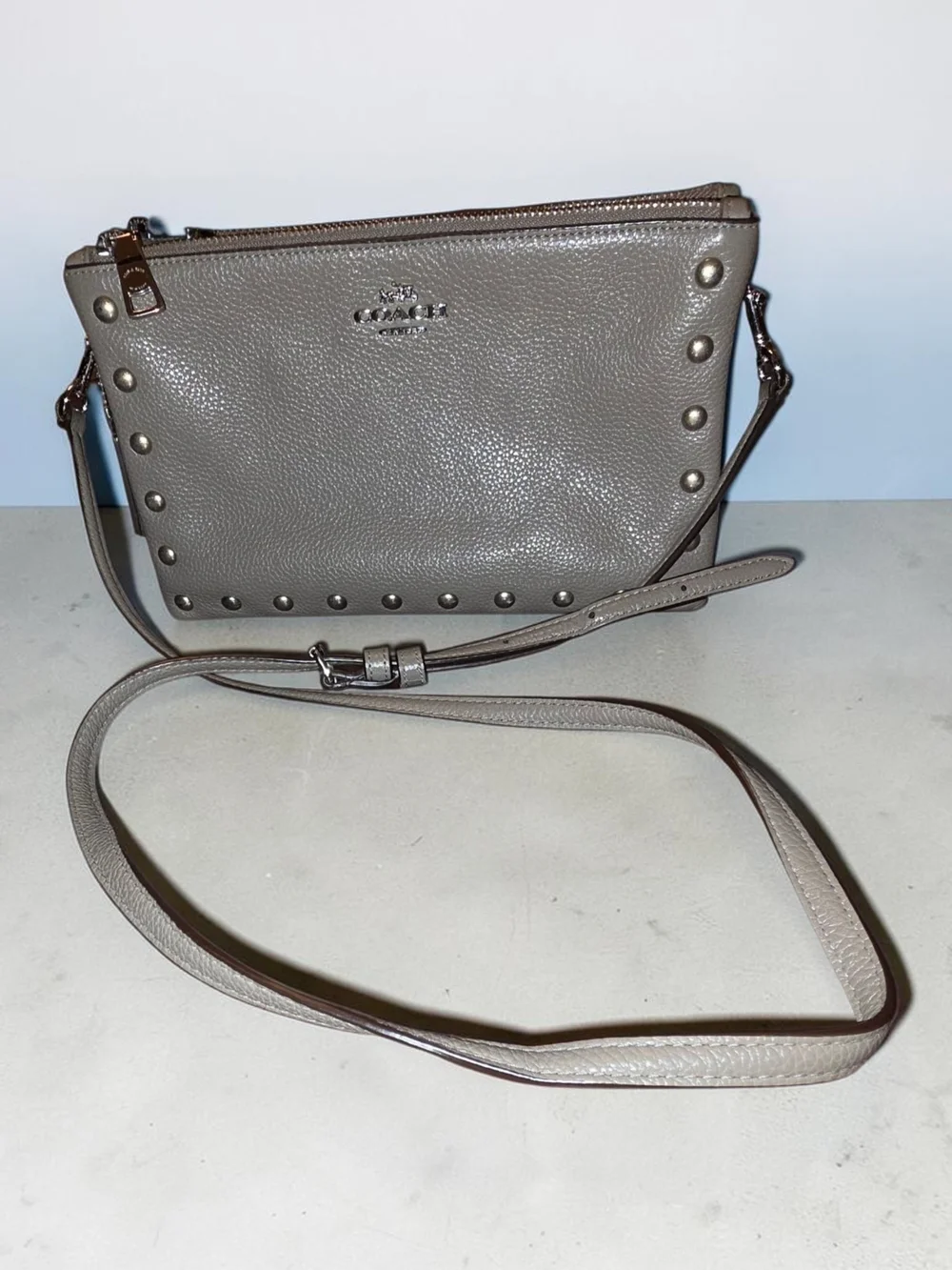 Coach Lyla Crossbody/Clutch Bag in Pebbled Leather with Rivets